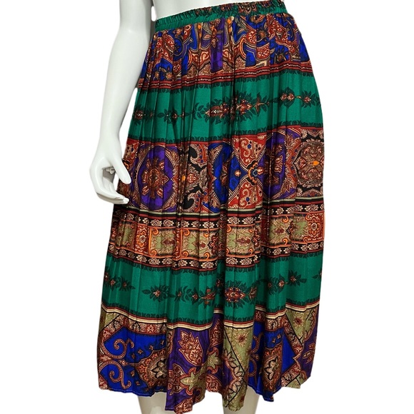 Vintage Skirts Vintage Jewel Tone Midi Skirt Size 4 Poshmark